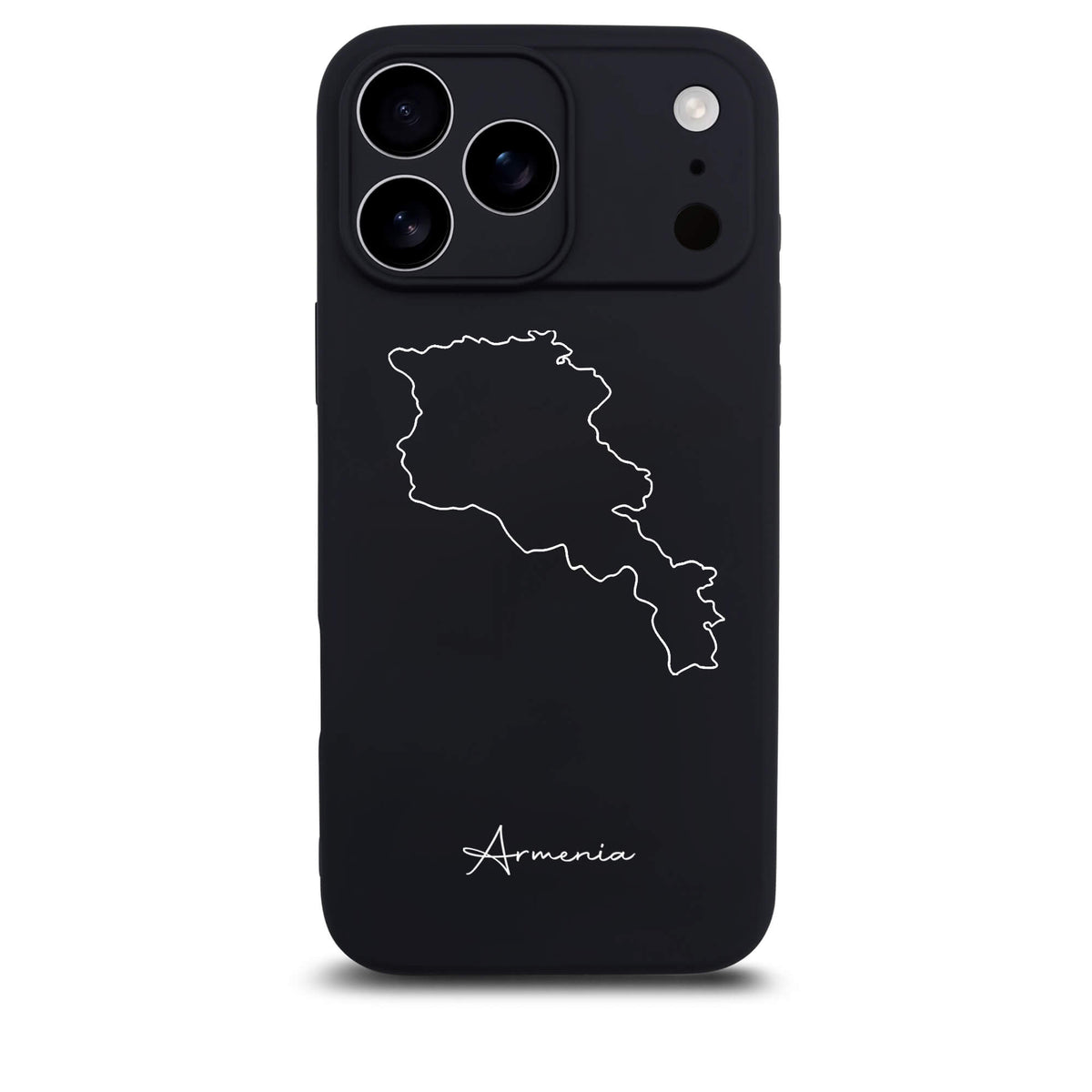 Armenien Handyhülle für iPhone 17 Pro – Rückseite mit Landkarte und Schriftzug