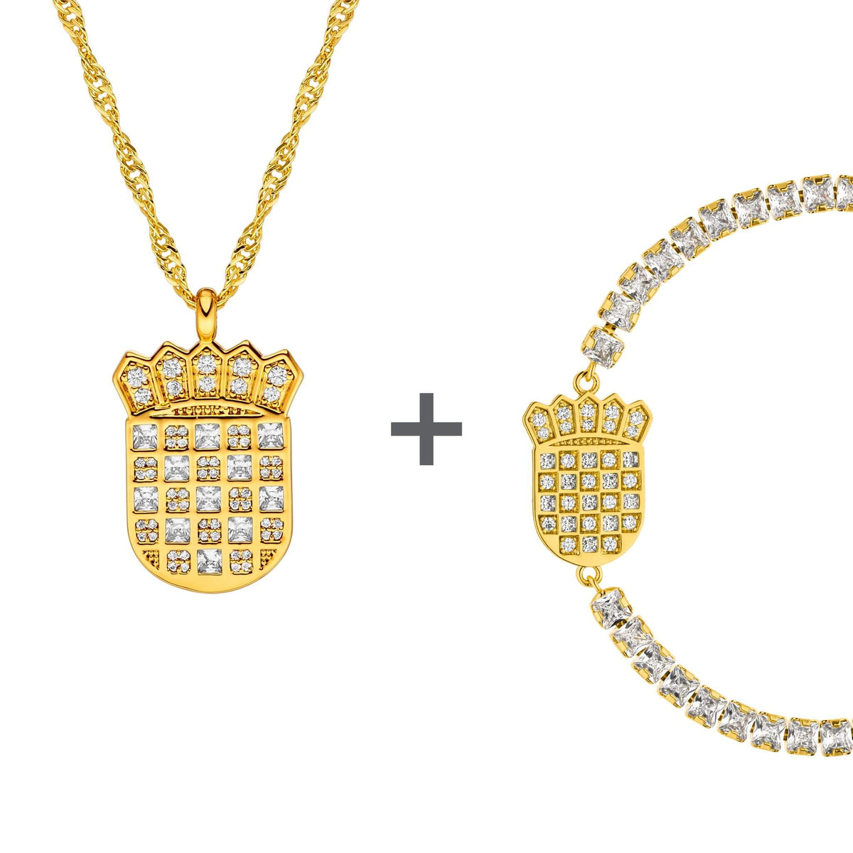 Kroatien Šahovnica Wappen Schmuck Set Damen 18K Gold | d'origine