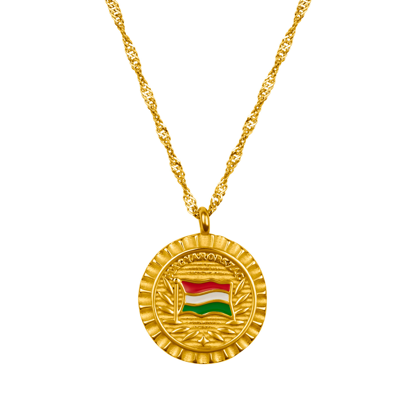 Hungary Flag Necklace Women 18K Gold | d'origine