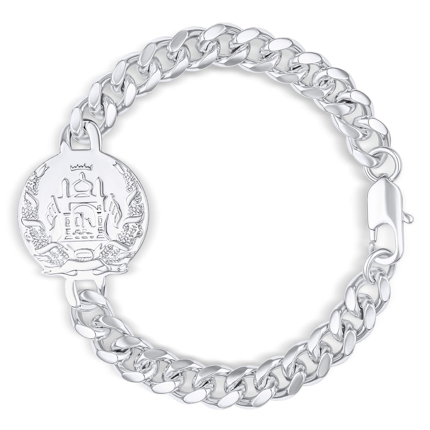 Afghanistan Emblem Bracelet Men Silver Stainless Steel | d'origine