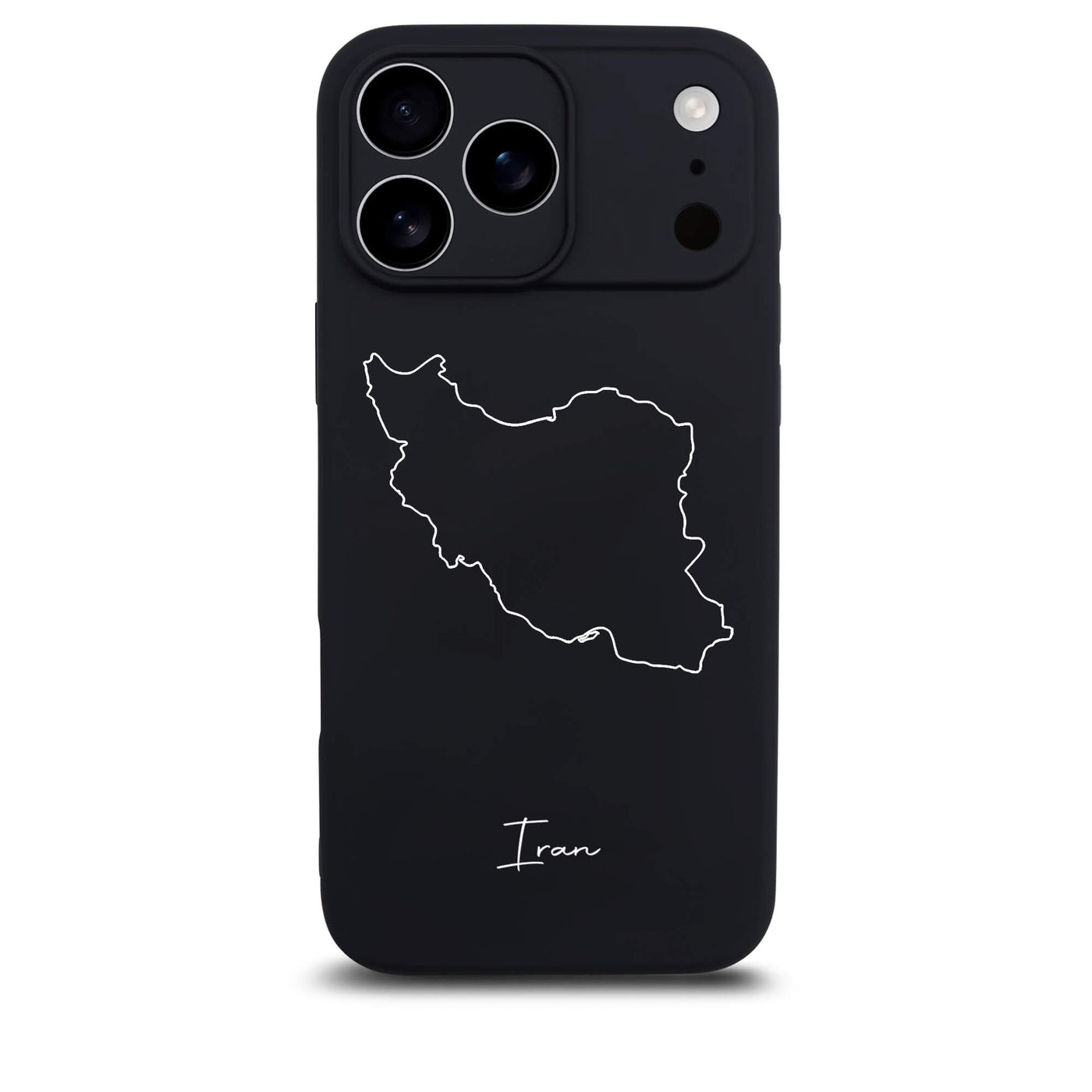 Iran Handyhülle für iPhone 17 Pro – Rückseite mit Landkarte und Schriftzug