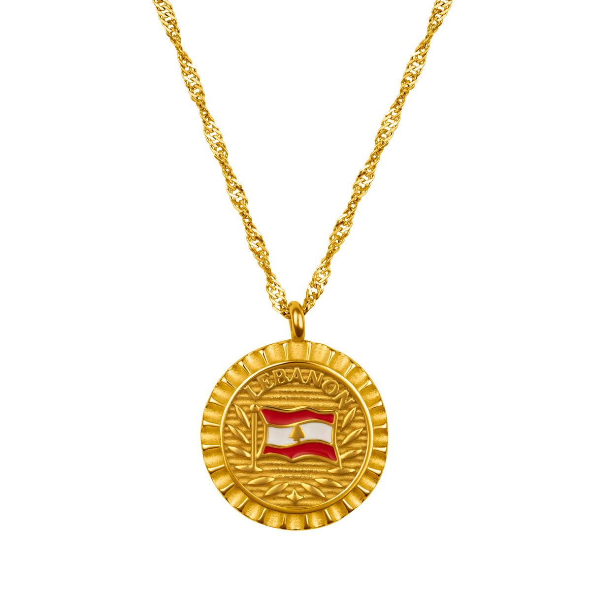 Libanon Flaggenkette Damen 18K Gold | d'origine