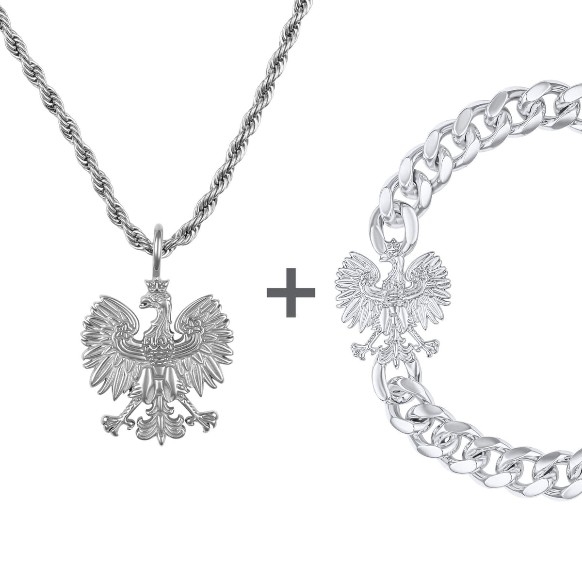 Polen Adler Wappen Schmuck Set Herren Edelstahl | d'origine