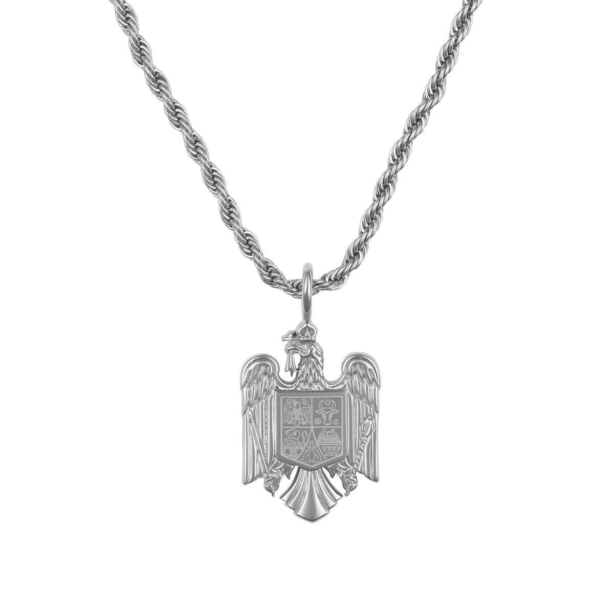 Rumänien Wappen Kette Herren Silber Edelstahl – Wappen