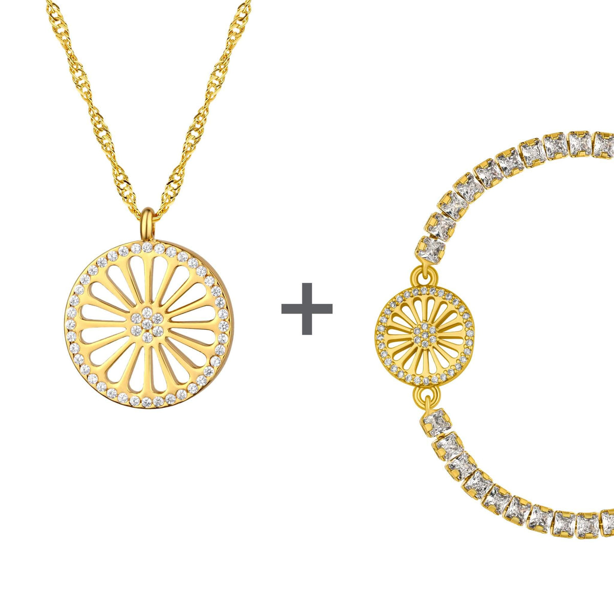 Roma Rad Wappen Schmuck Set Damen 18K Gold | d'origine