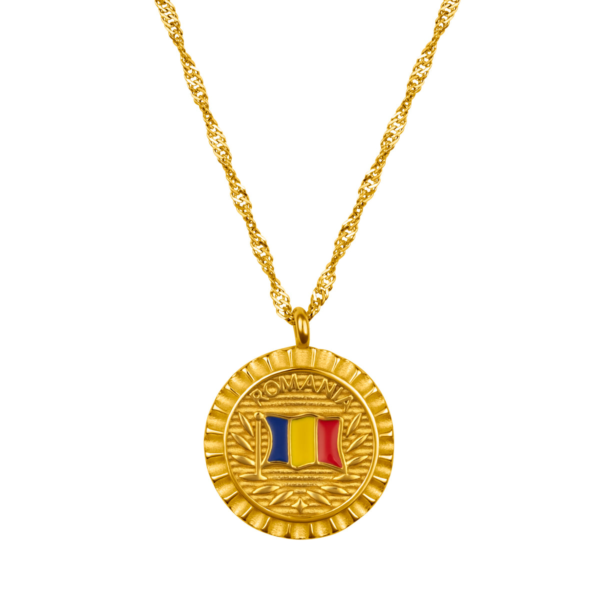 Rumänien Flaggenkette Damen 18K Gold | d'origine