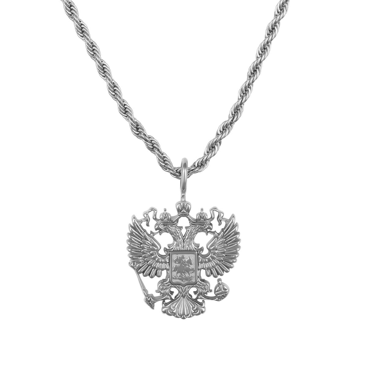 Russland Wappen Kette Herren Silber Edelstahl – Adler