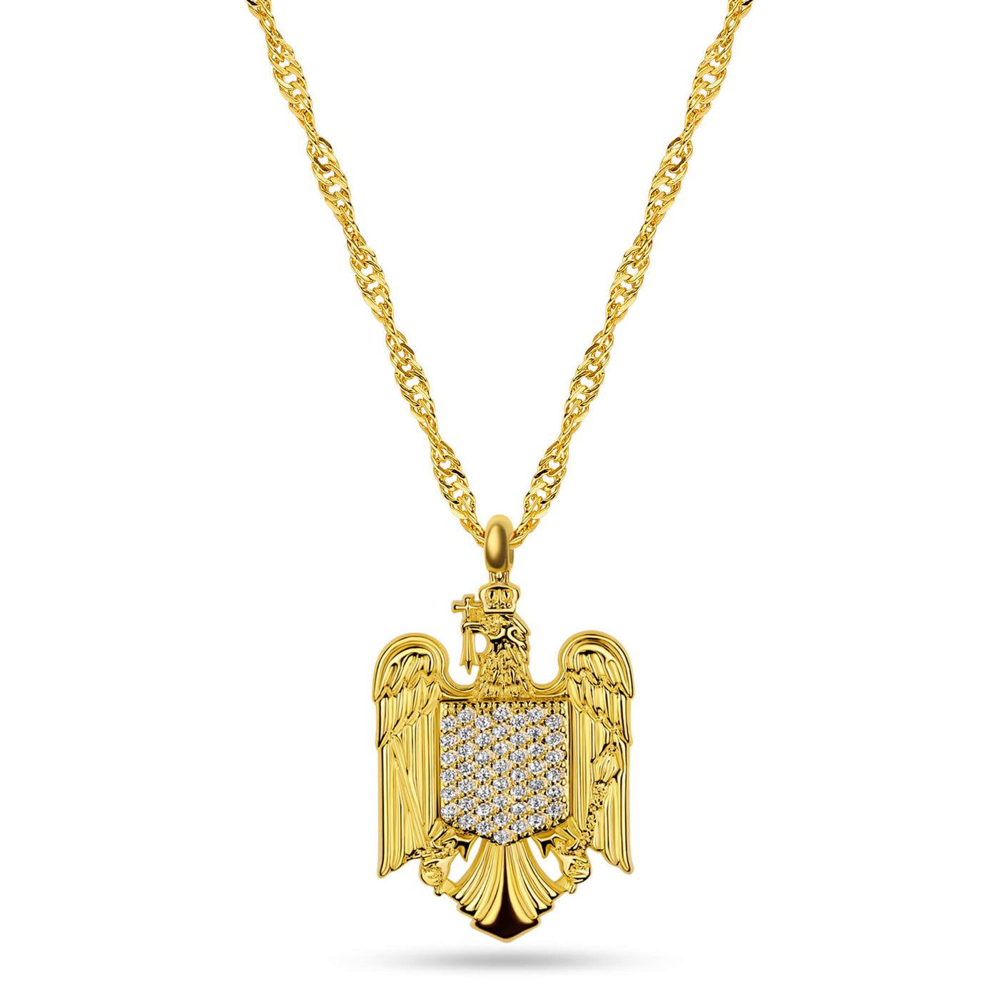 Rumänien Wappen Kette Damen Gold vergoldet | d'origine