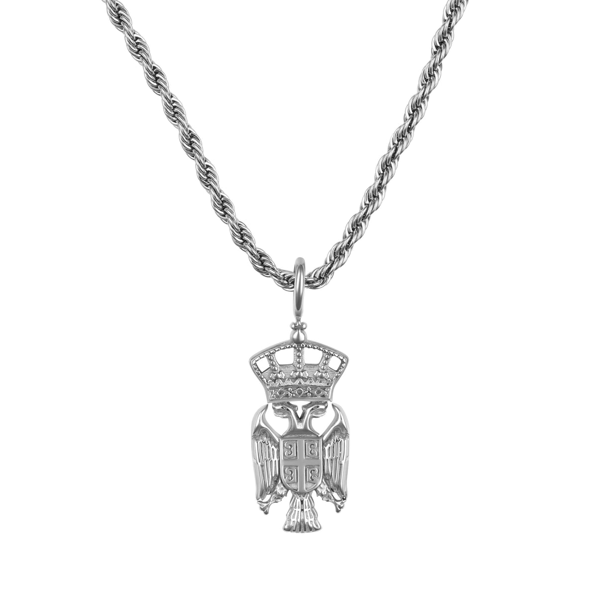 Serbien Wappen Kette Herren Silber Edelstahl – Adler