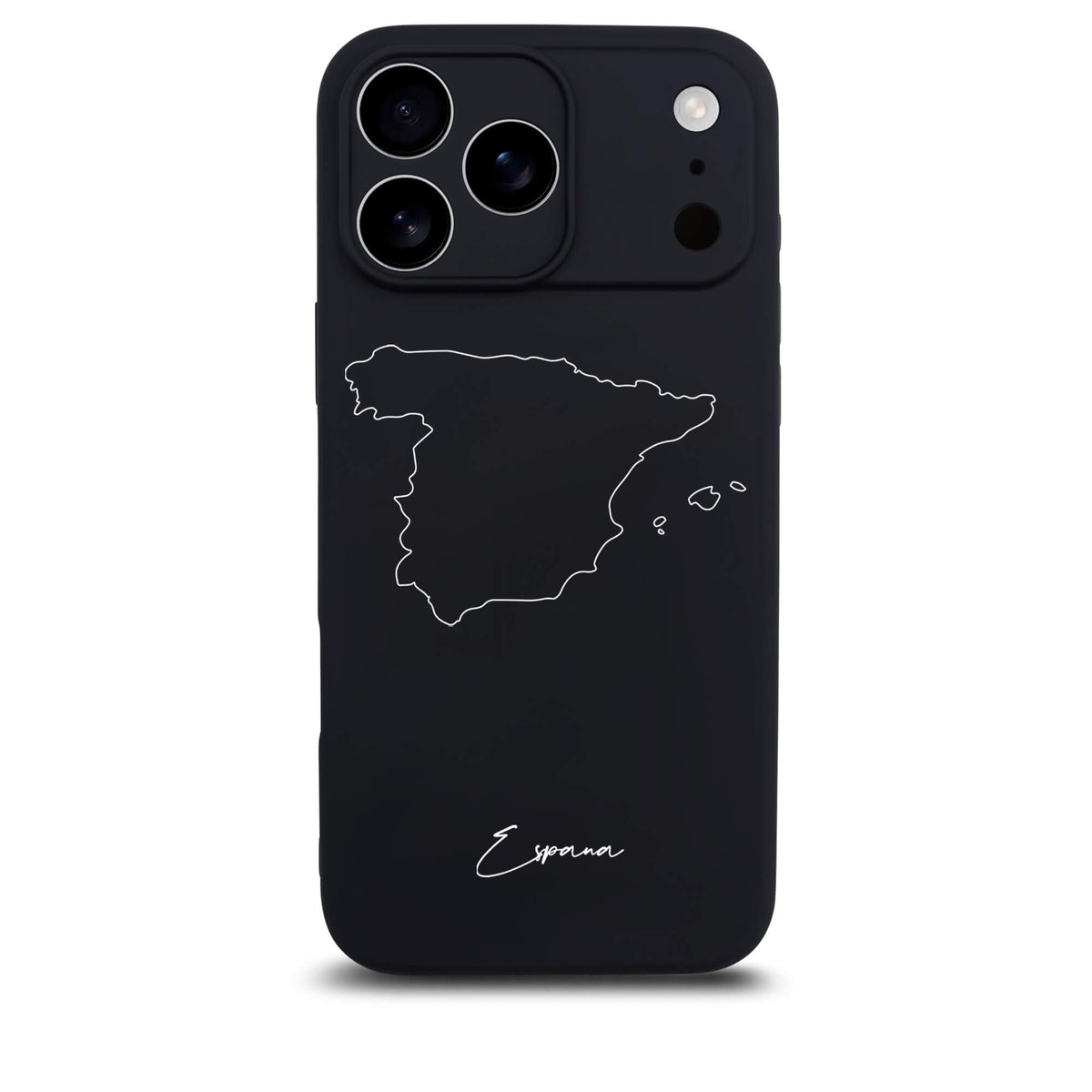 Spanien Handyhülle für iPhone 17 Pro – Rückseite mit Landkarte und Schriftzug