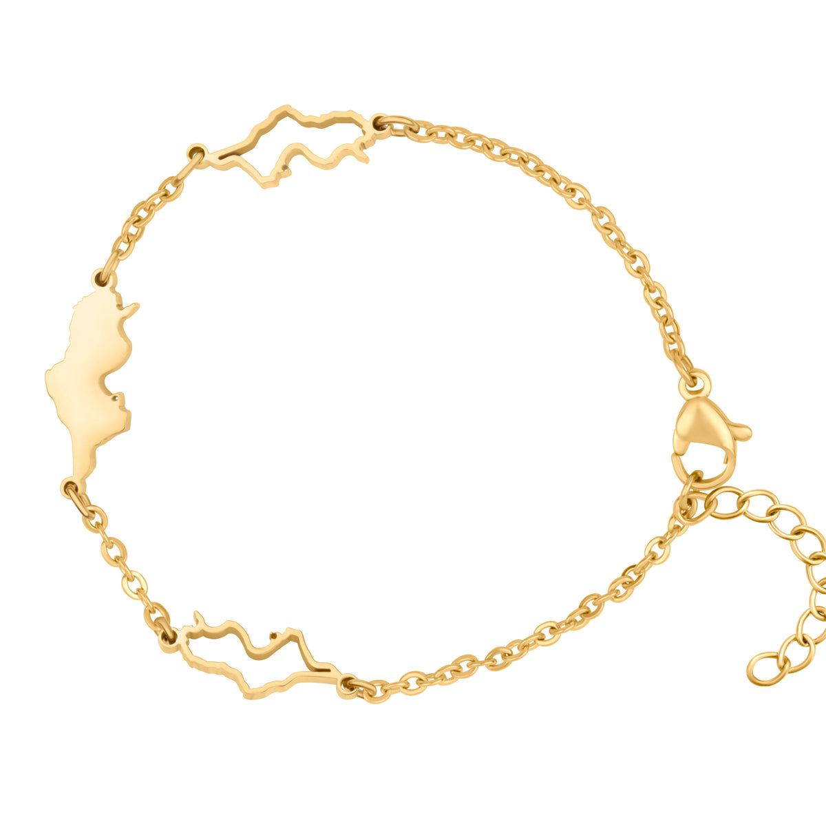 Tunesien Landkarten Armband 18K Gold | d'origine