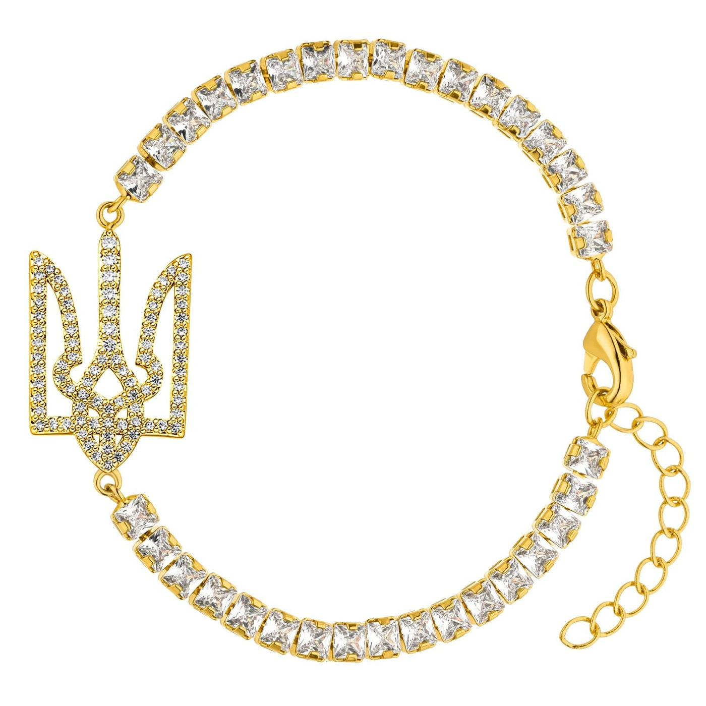 Ukraine Dreizack Wappen Armband Damen 18K Gold | d'origine
