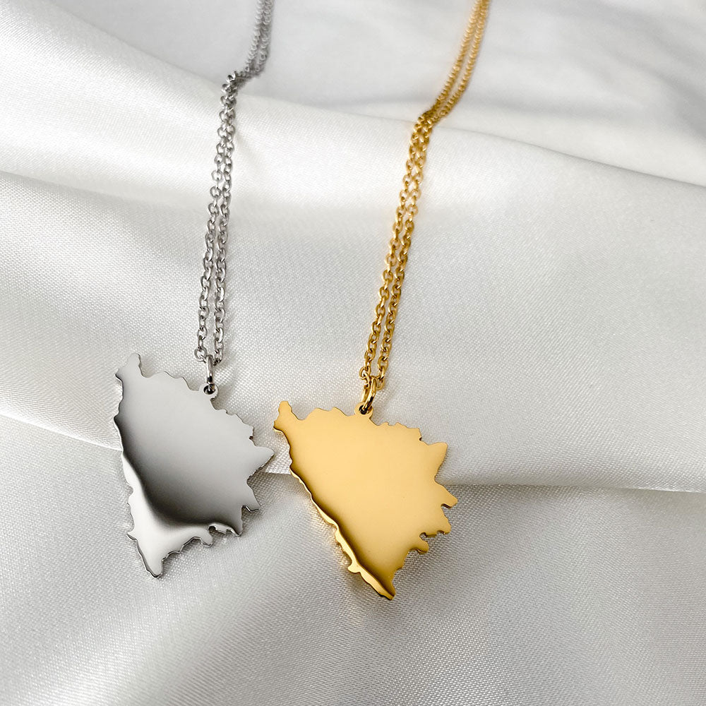 Bosnien Landkarten Kette Damen 18K Gold | d'origine