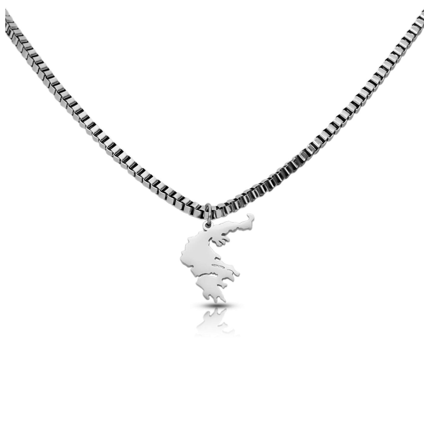 Griechenland Landkarten Kette Herren Silber Edelstahl | d'origine