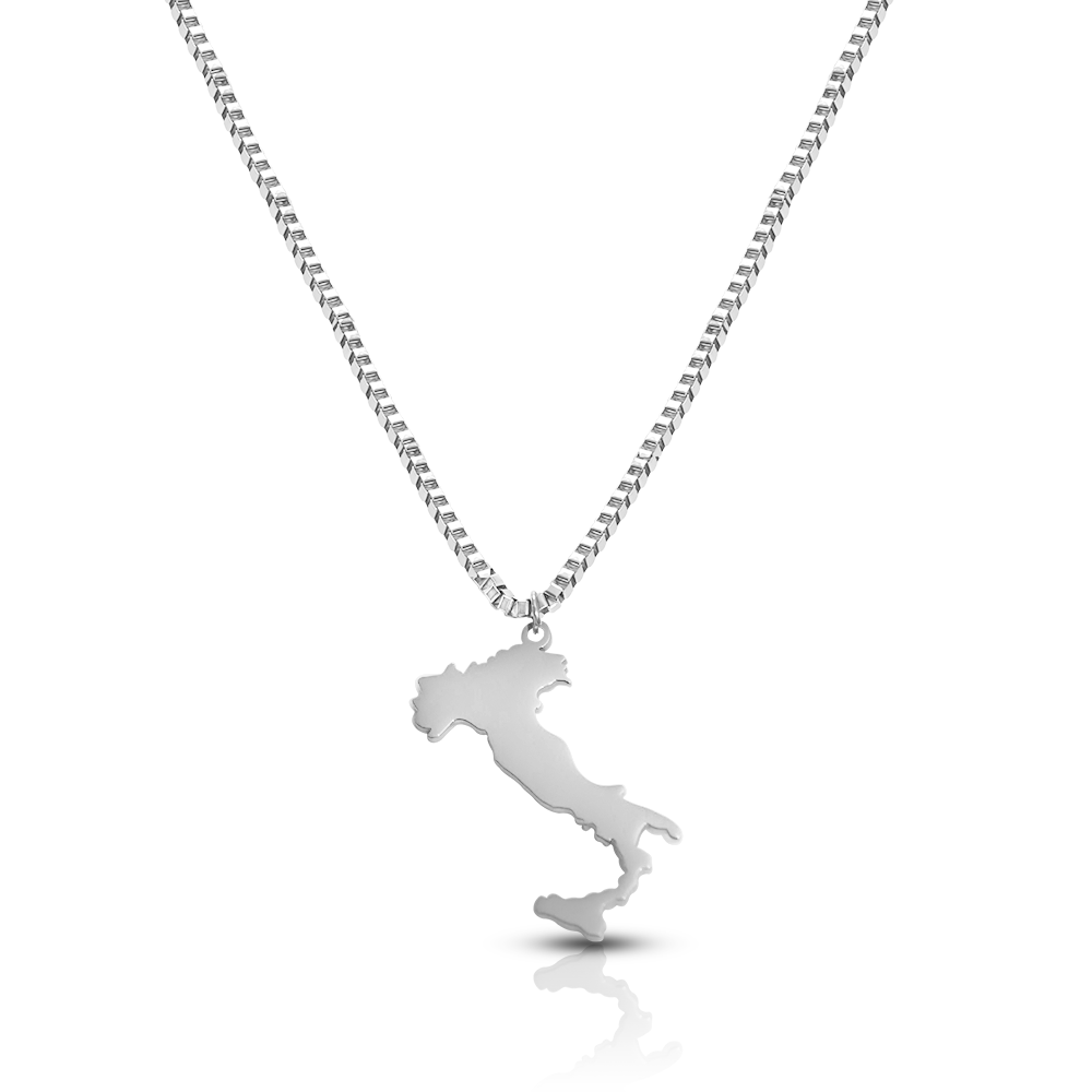 Italien Landkarten Kette Herren Silber Edelstahl | d'origine