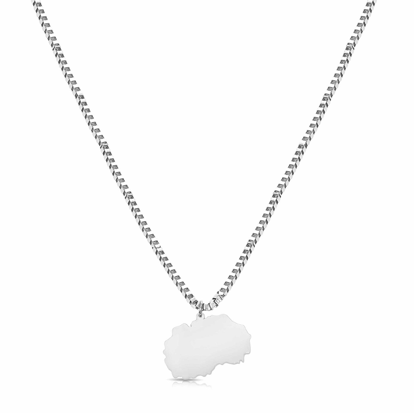 Mazedonien Landkarten Kette Herren Silber Edelstahl | d'origine