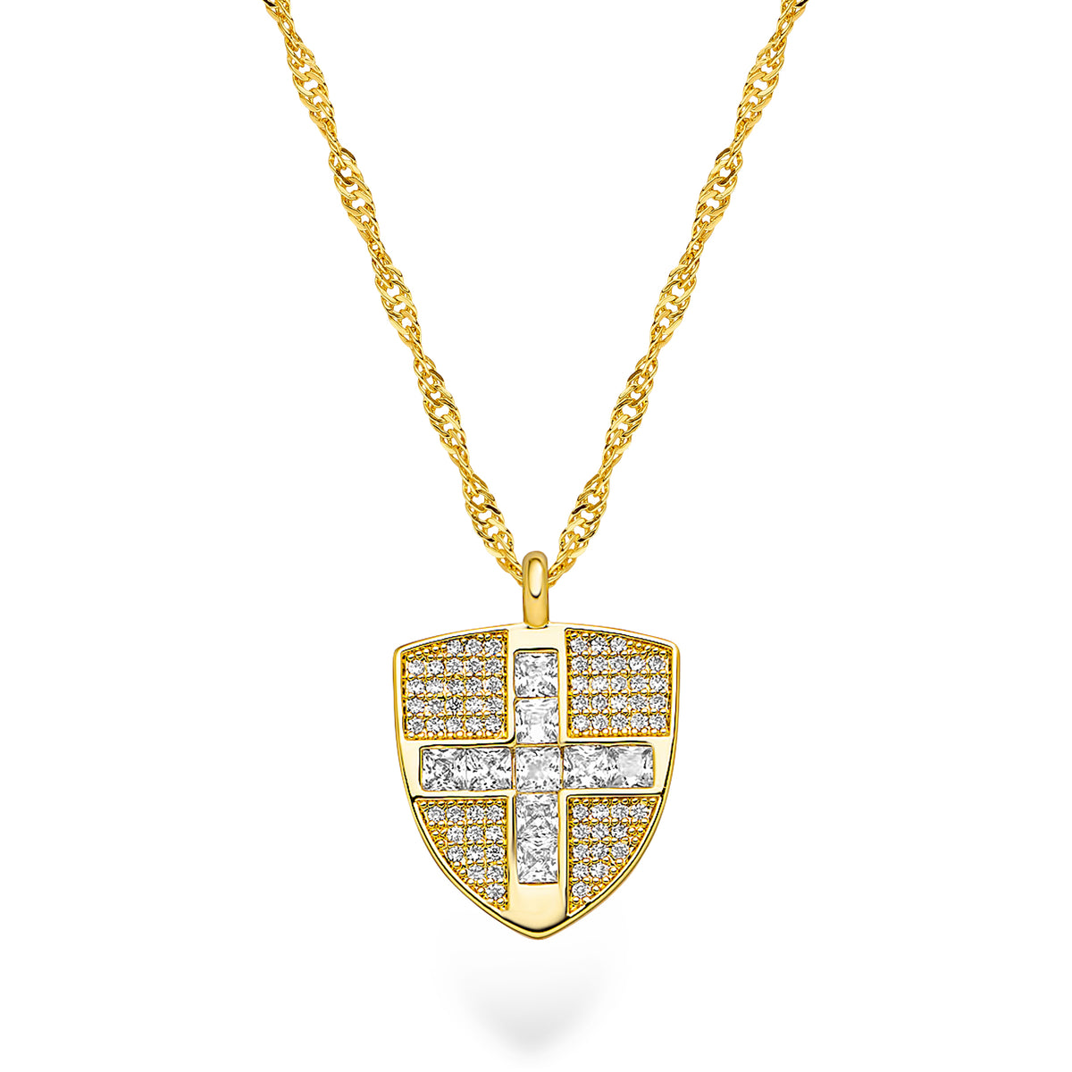 Schweiz Kreuz Wappen Kette Damen 18K Gold | d'origine