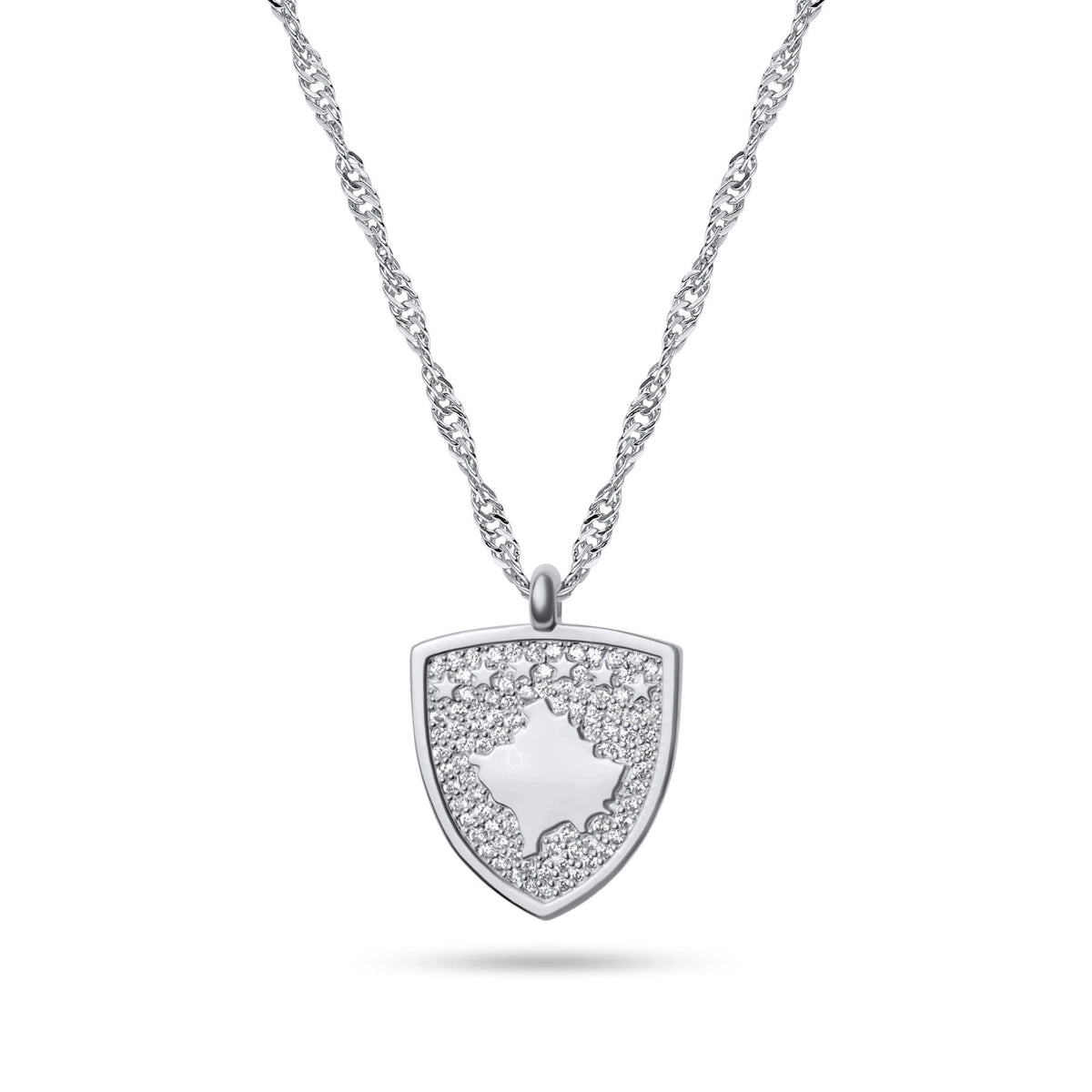 Kosovo Wappen Kette Damen Silber Edelstahl – Wappen