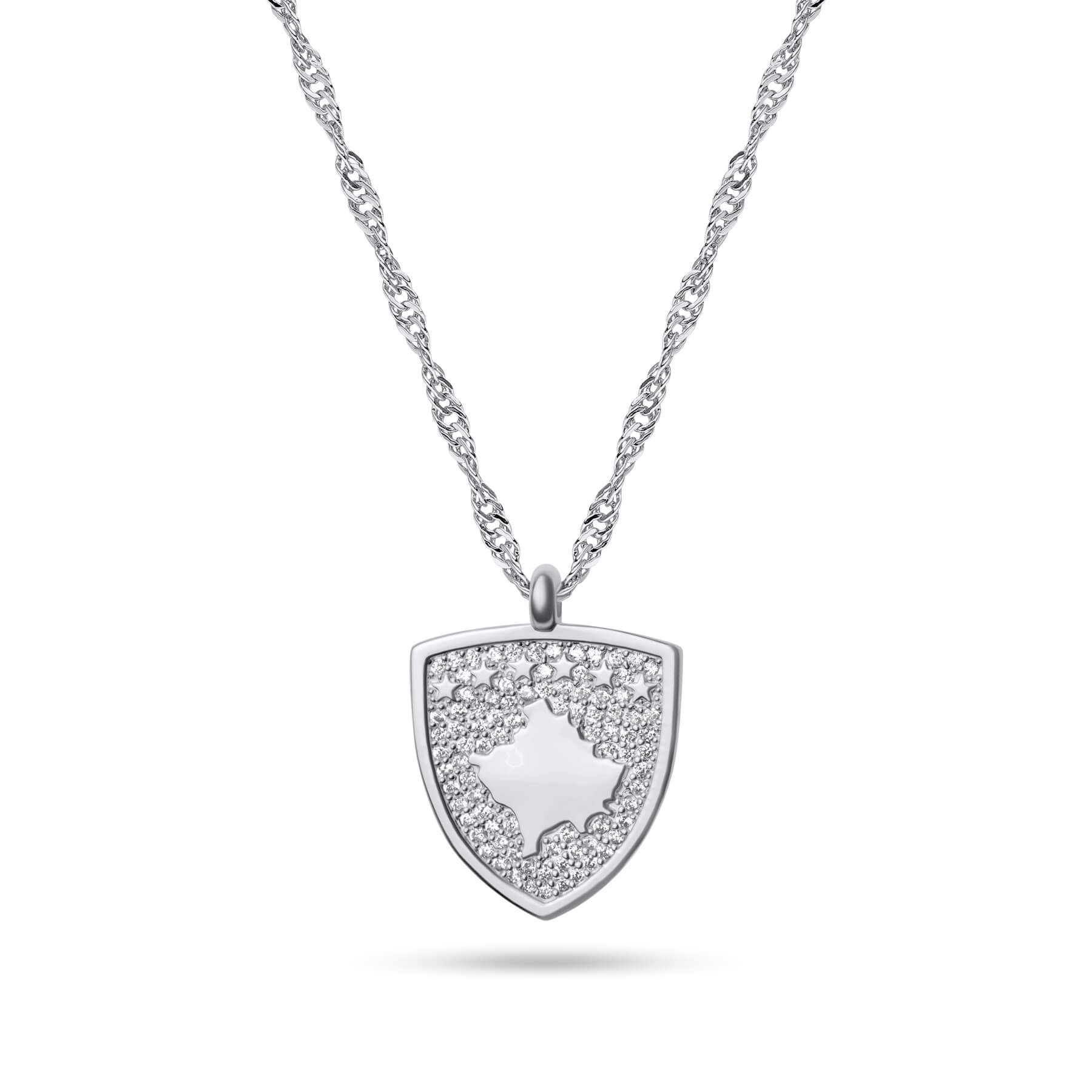 Kosovo Wappen Kette Damen Silber Edelstahl – Wappen
