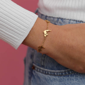 Griechenland Silhouette Landkarten Armband am Model