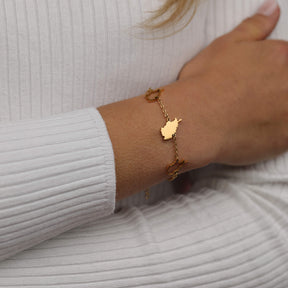 Afghanistan Silhouette Landkarten Armband am Model