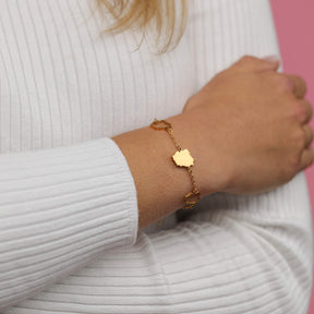 Polen Silhouette Landkarten Armband am Model