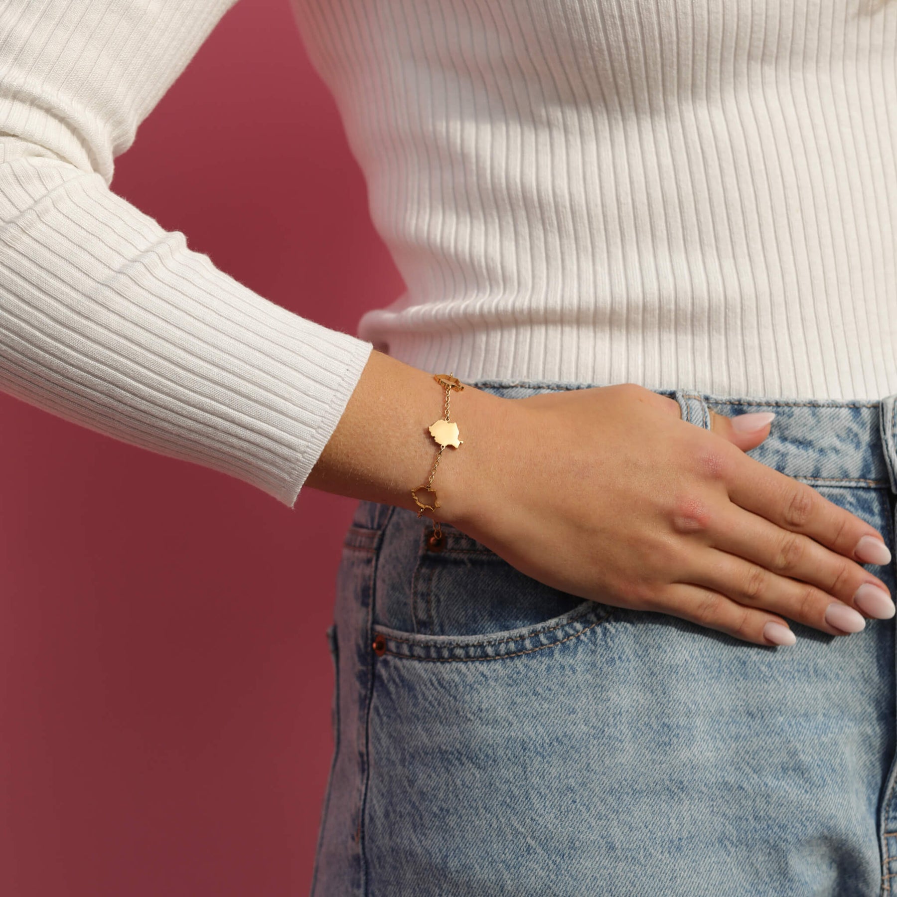 Rumänien Landkarten Armband Tragefoto – Landkarte