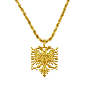 Albania Emblem Necklace Men 18K Gold – Eagle