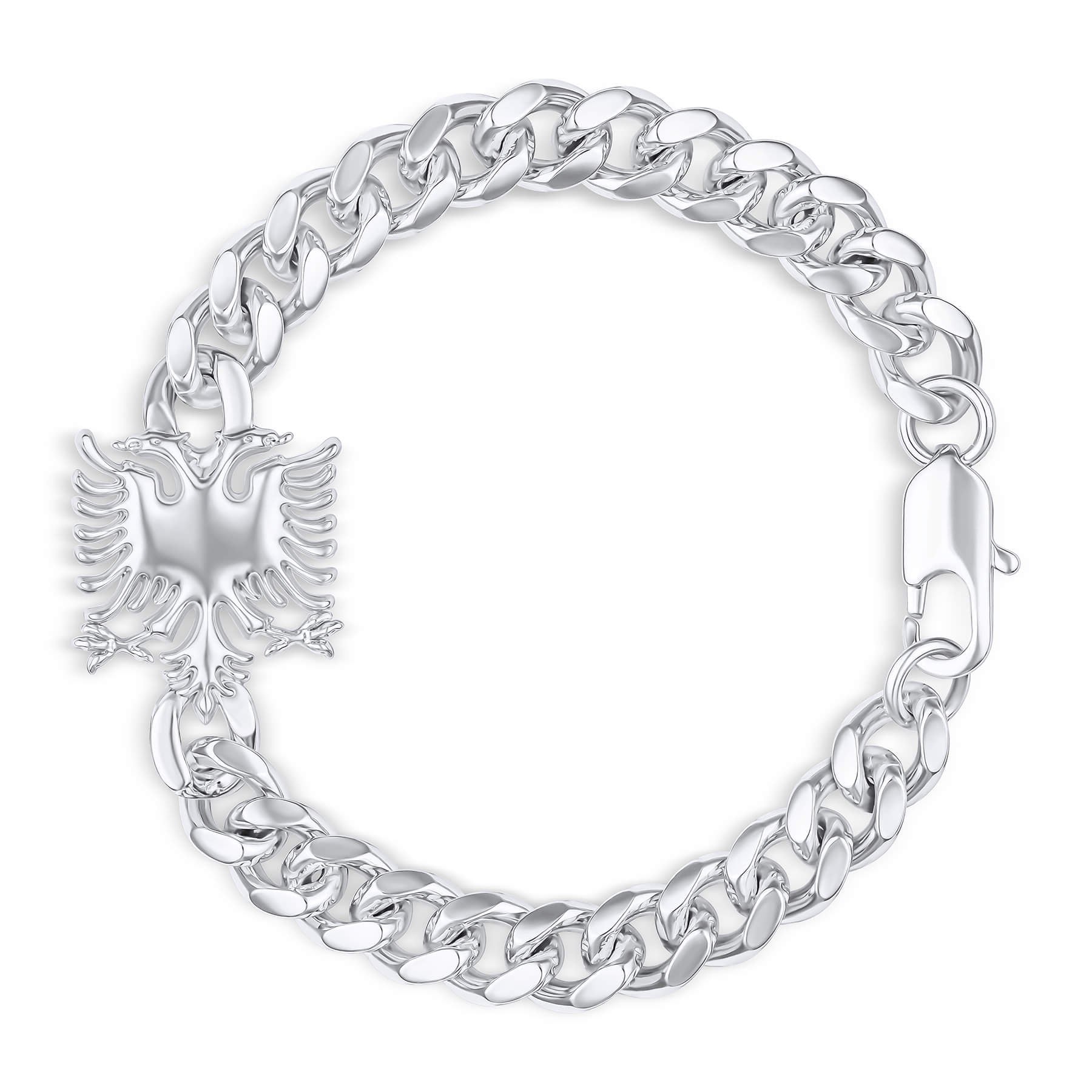 Albanien Wappen Armband Herren Silber wasserfest | d'origine