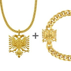Albania Emblem Jewelry Set Men Stainless Steel Collection