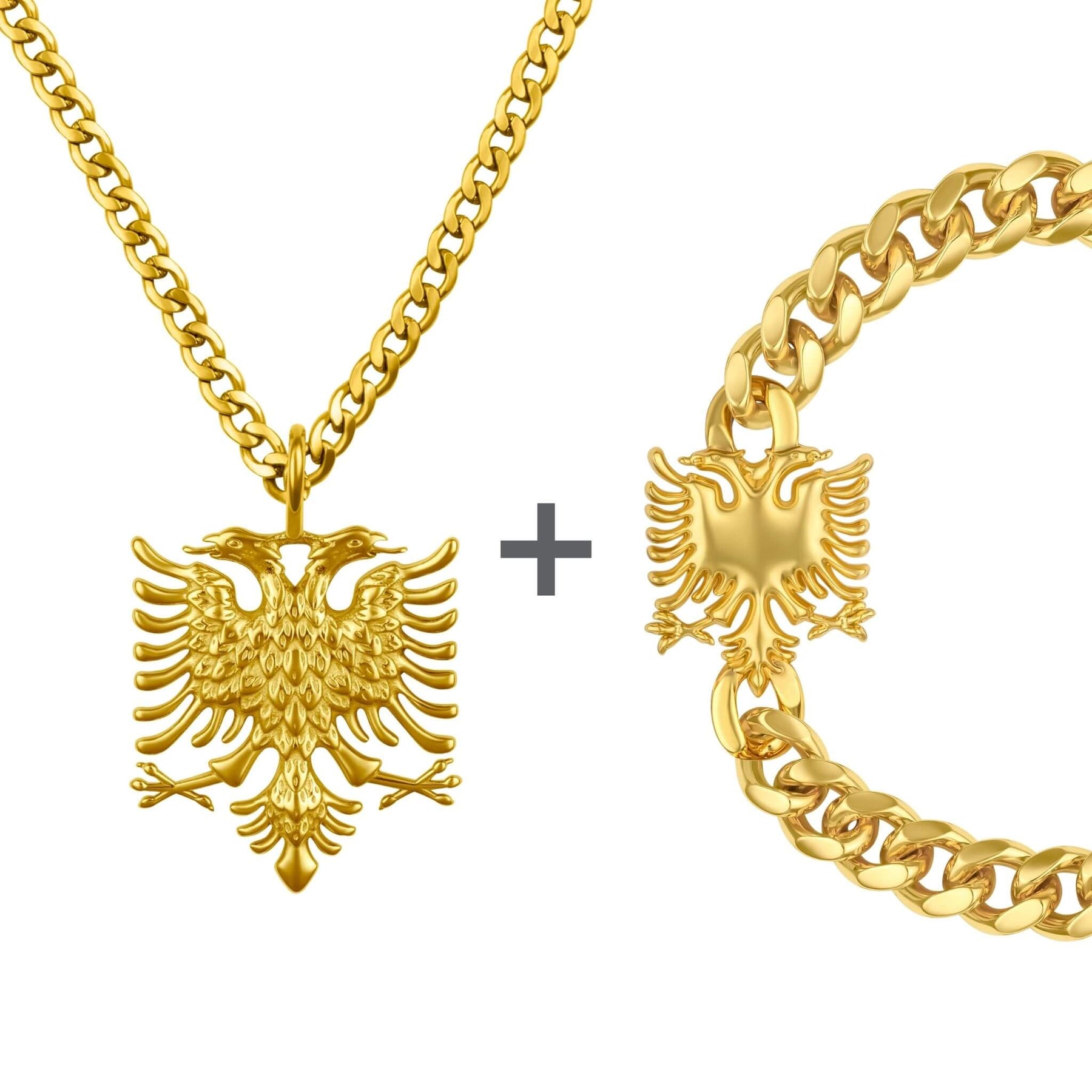 Albania Eagle Emblem Jewelry Set Men Stainless Steel | d'origine