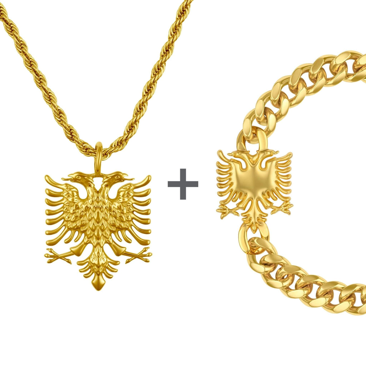 Albanien Wappen Schmuck Set Herren Edelstahl Kollektion