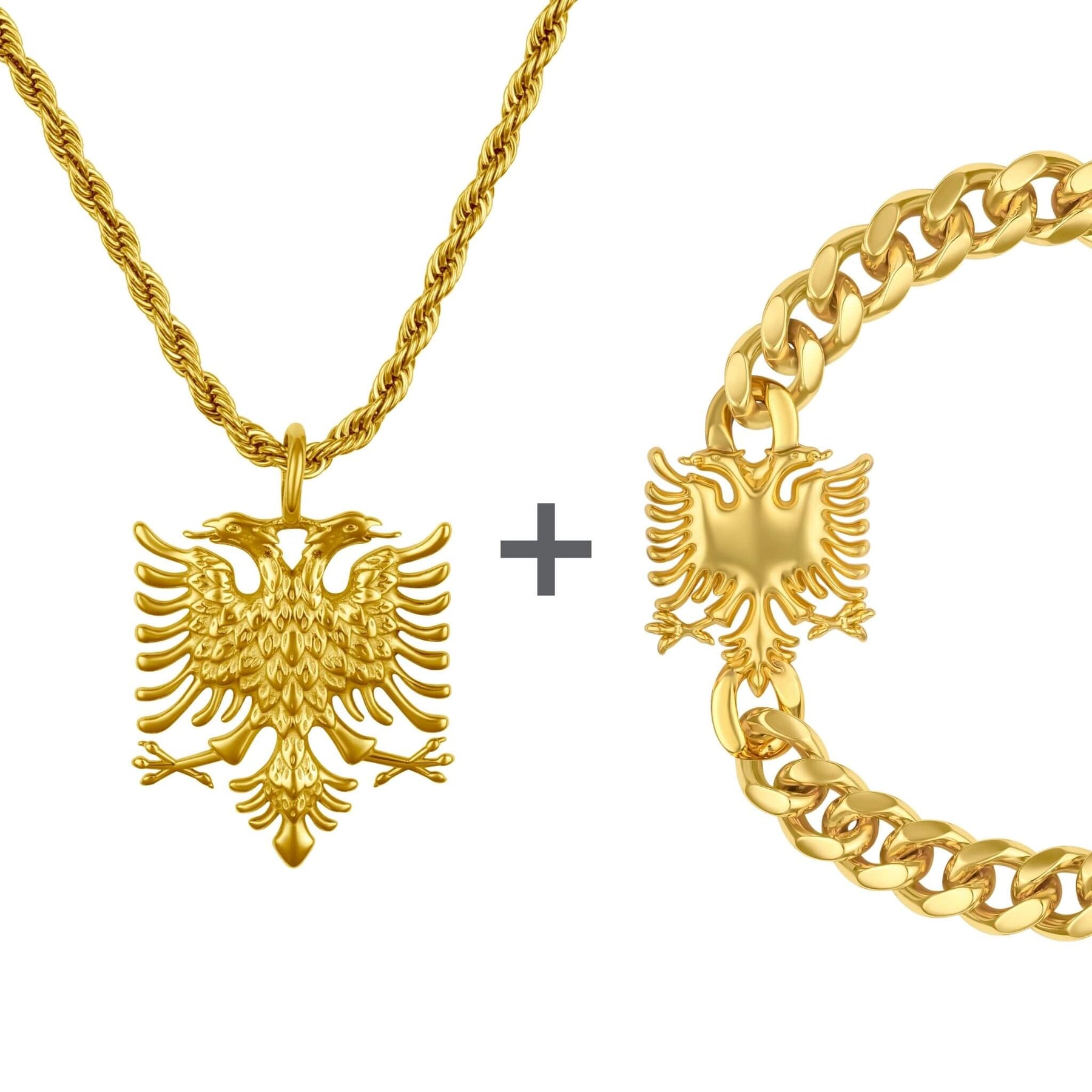Albania Emblem Jewelry Set Men Stainless Steel Collection