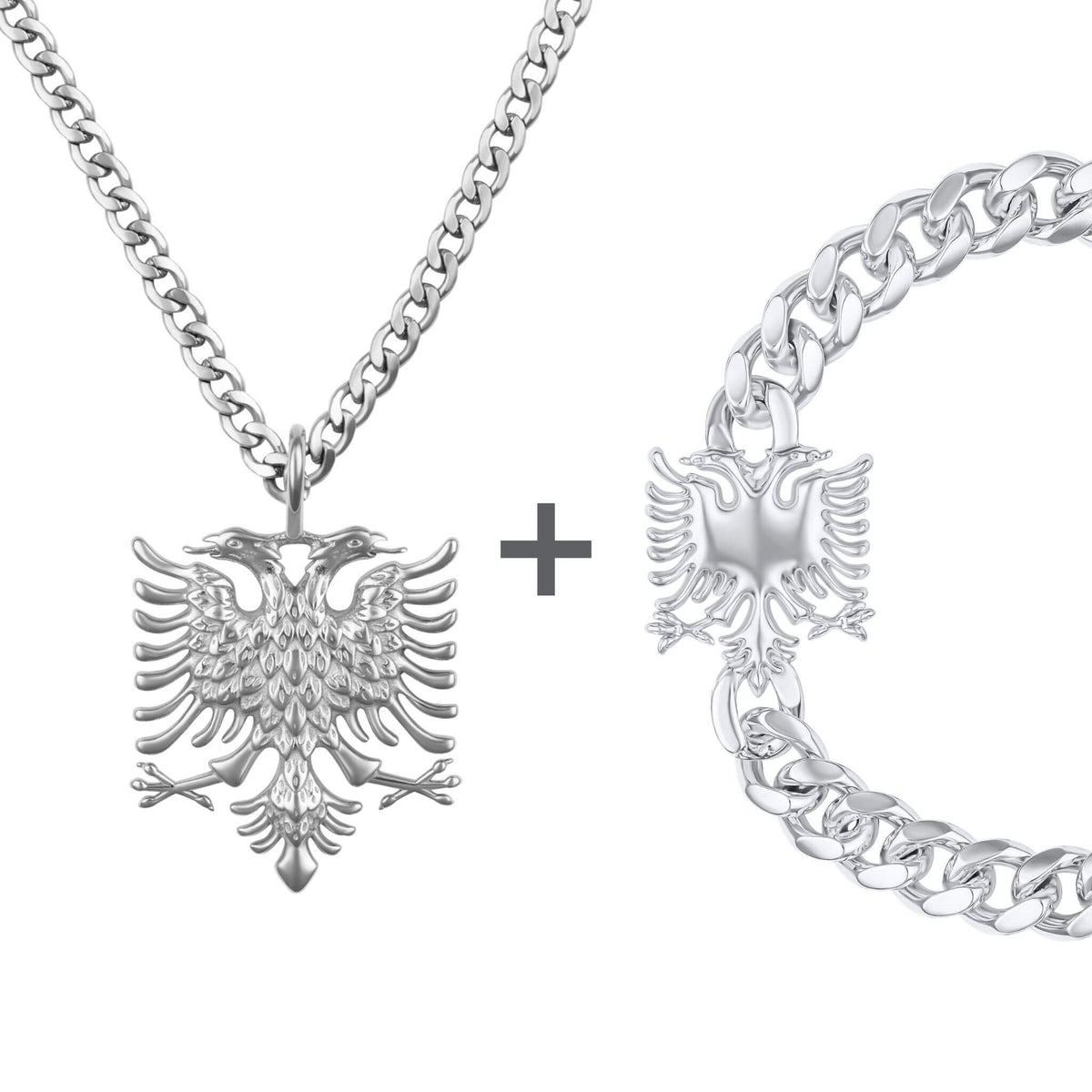 Albanien Wappen Schmuck Set Herren Edelstahl Kollektion