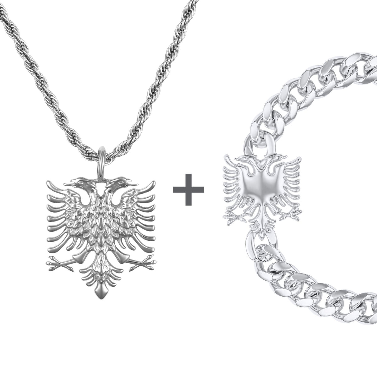 Albanien Adler Wappen Schmuck Set Herren Edelstahl | d'origine