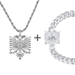 Albania Eagle Emblem Jewelry Set Men Stainless Steel | d'origine