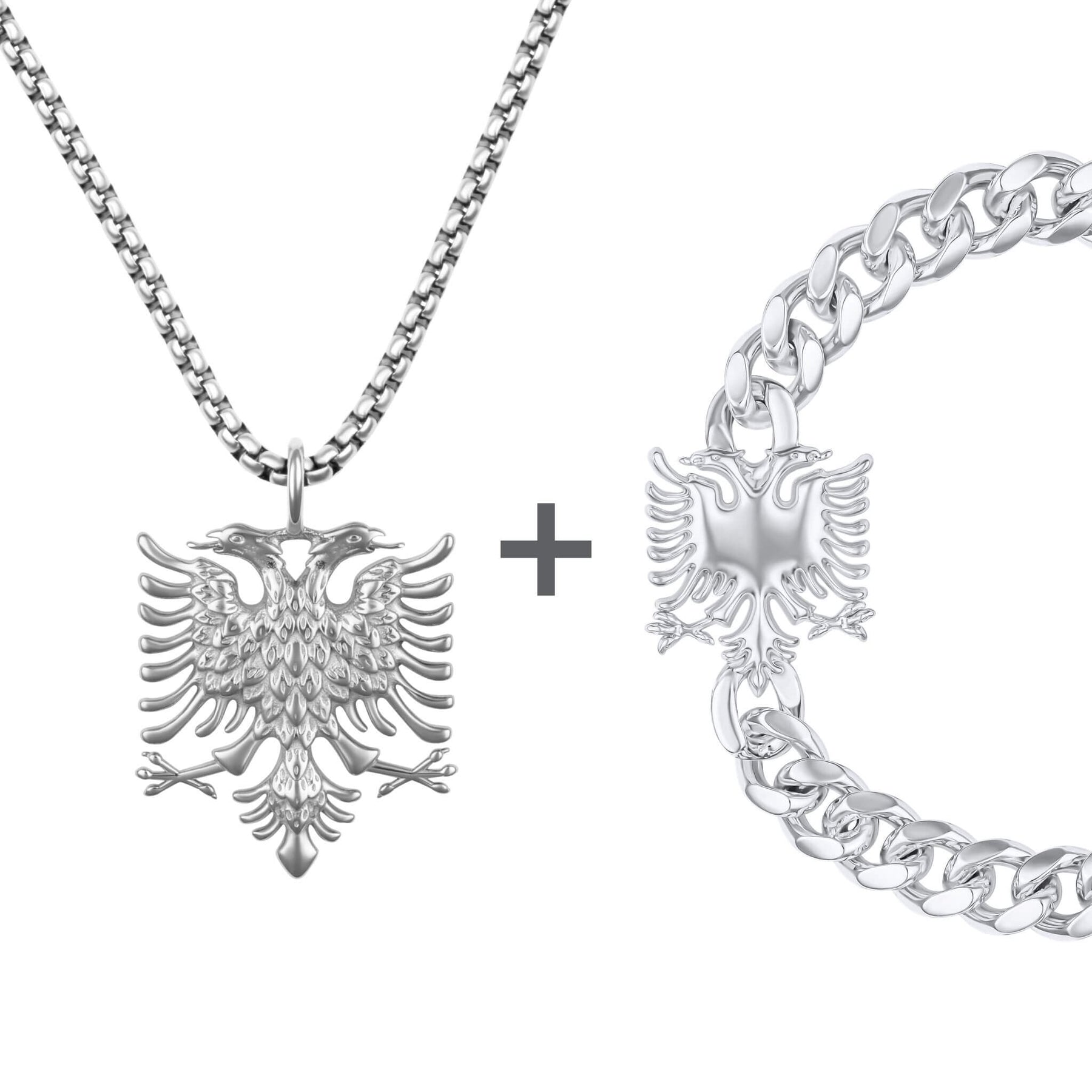 Albania Eagle Emblem Jewelry Set Men Stainless Steel | d'origine