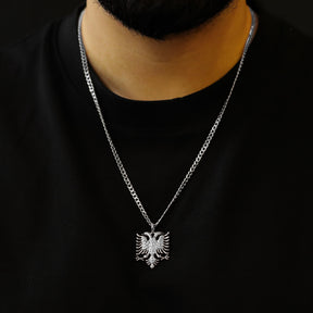 Albania Emblem Necklace Men on model