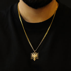 Albania Emblem Necklace Men on model