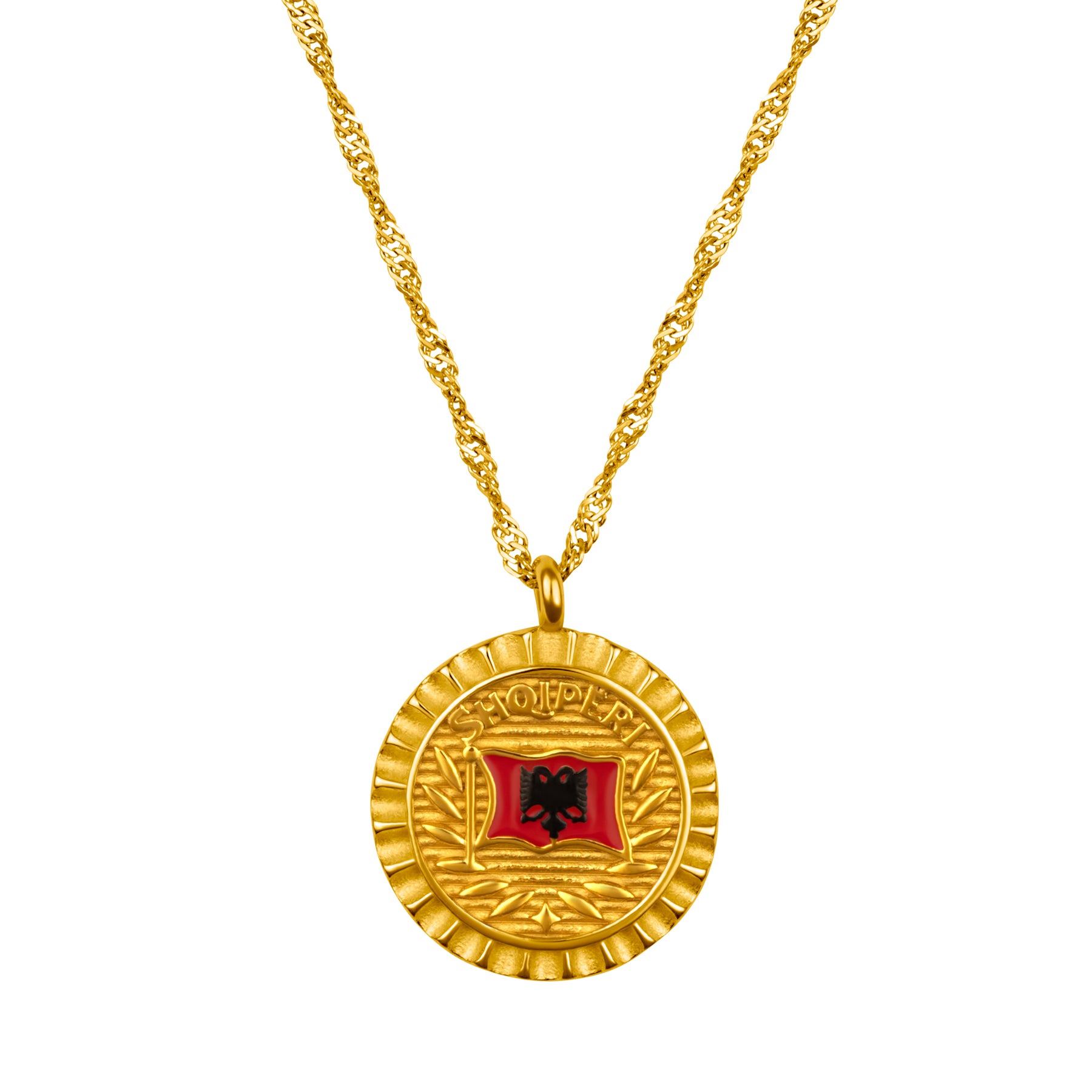 Albanien Flaggenkette Damen 18K Gold | d'origine