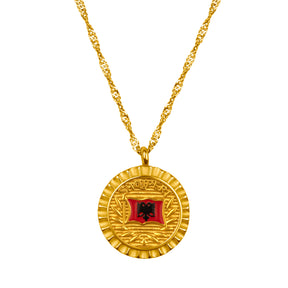 Albanien Flaggenkette Damen 18K Gold | d'origine
