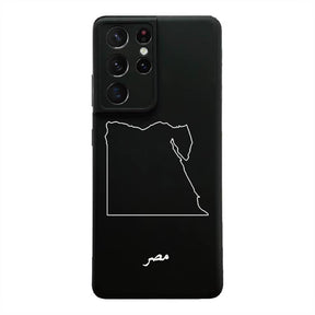 Ägypten Handyhülle für Samsung Galaxy S22 – Rückseite mit Landkarte und arabischem Schriftzug