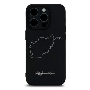 Afghanistan Handyhülle für iPhone 13 bis 16 – Rückseite mit Landkarte und Schriftzug