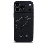 Afghanistan Handyhülle für iPhone 17 Pro – Rückseite mit Landkarte und Schriftzug