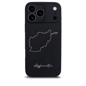 Afghanistan Handyhülle für iPhone 17 Pro – Rückseite mit Landkarte und Schriftzug