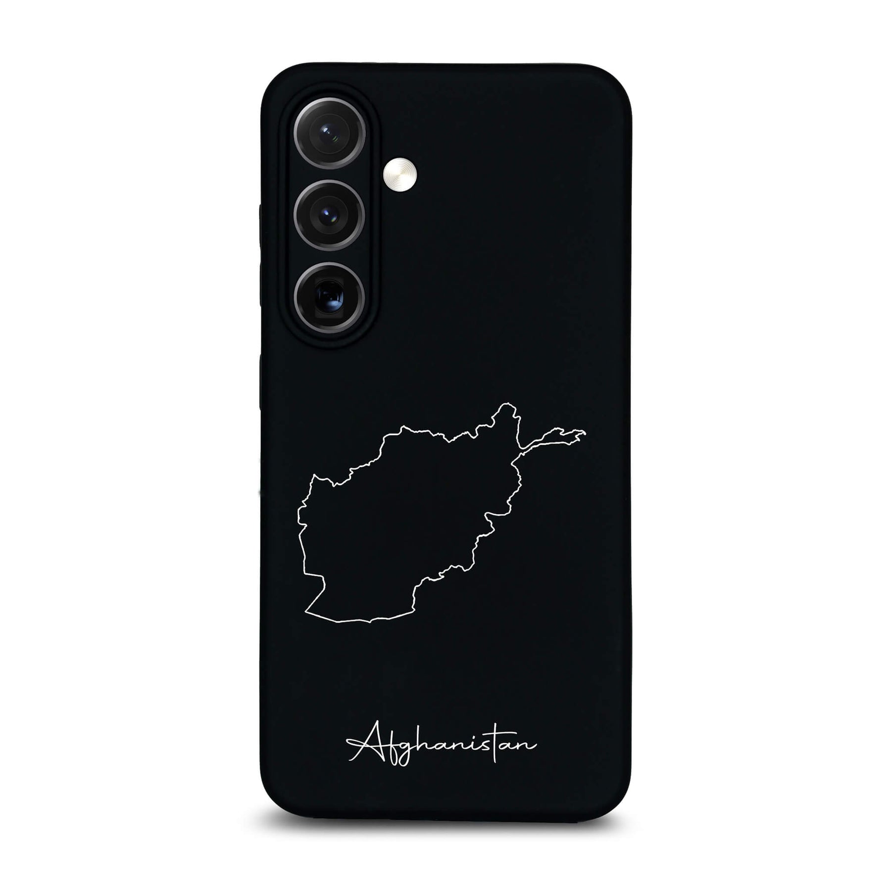 Afghanistan Handyhülle für Samsung Galaxy S23 FE und S24 bis S26 – Rückseite mit Landkarte und Schriftzug