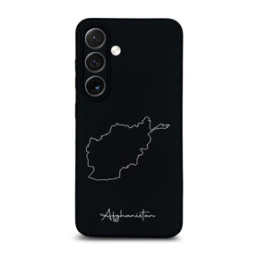Afghanistan Handyhülle für Samsung Galaxy S23 FE und S24 bis S26 – Rückseite mit Landkarte und Schriftzug