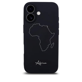 Afrika Handyhülle für iPhone 17 – Rückseite mit Landkarte und Schriftzug