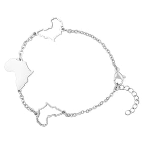 Afrika Silhouette Landkarten Armband Silber wasserfest | d'origine