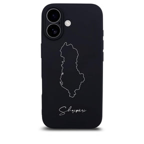 Albanien Handyhülle für iPhone 17 – Rückseite mit Landkarte und Schriftzug